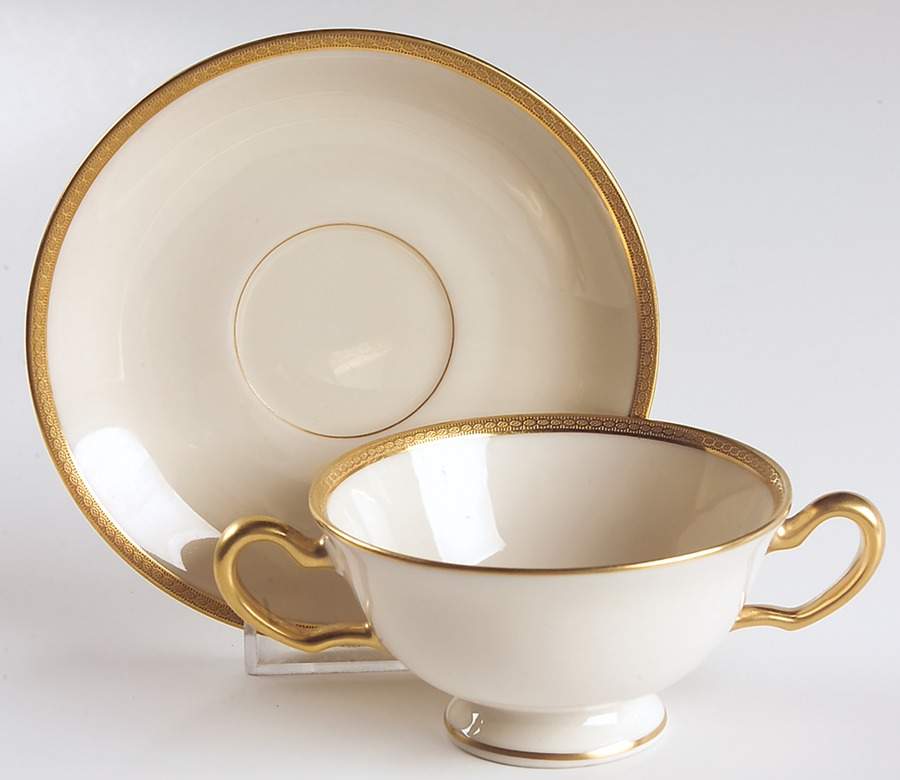 S62 Footed Bouillon Cup & Saucer by Lenox-1
