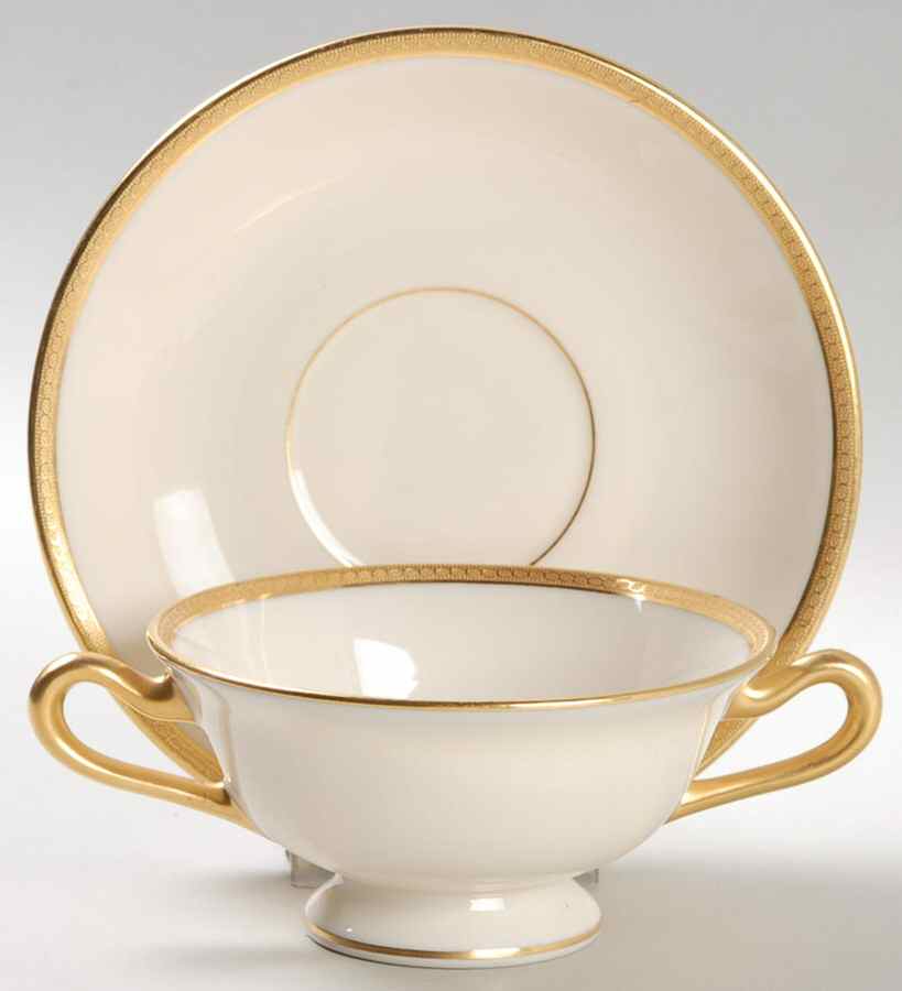 S62 Footed Bouillon Cup & Saucer by Lenox-1