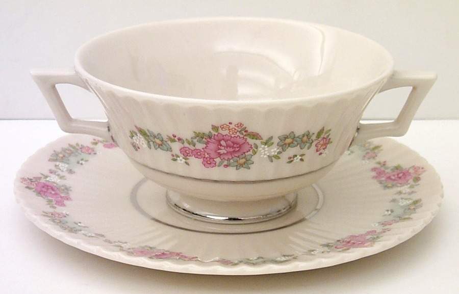 Sachet Footed Cream Soup Bowl & Saucer Set by Lenox-1