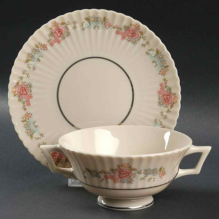 Sachet Footed Cream Soup Bowl & Saucer Set by Lenox-1