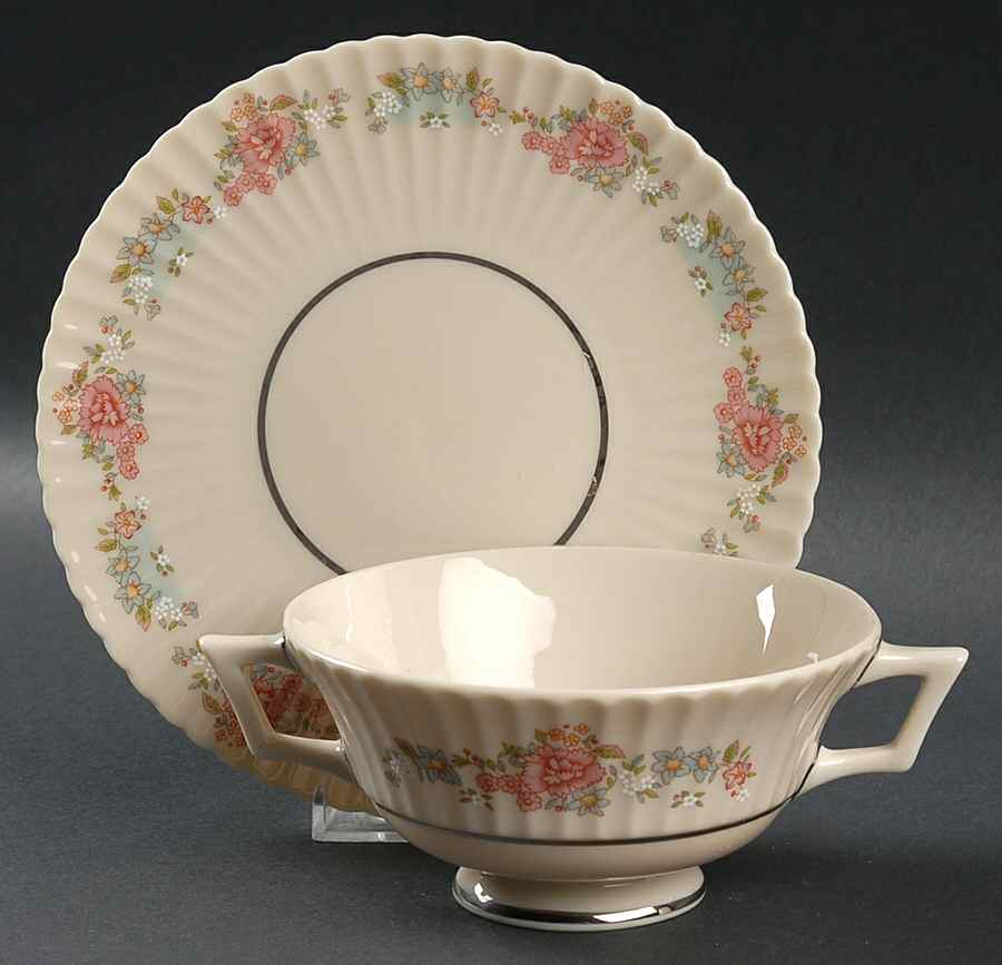 Sachet Footed Cream Soup Bowl & Saucer Set by Lenox-1