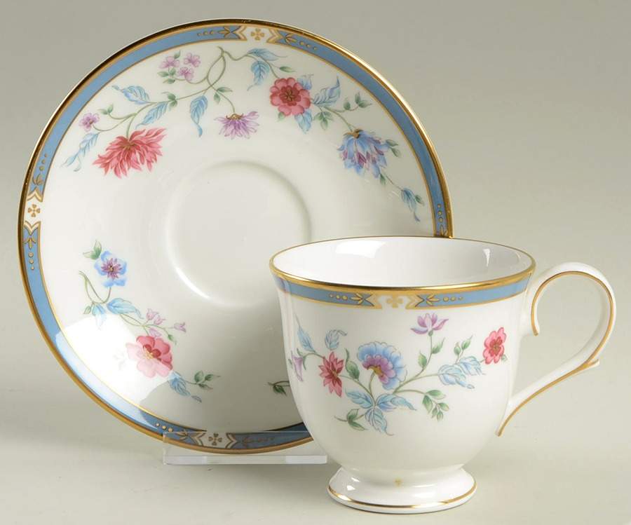Saxon Flowers Footed Cup & Saucer Set by Lenox-1