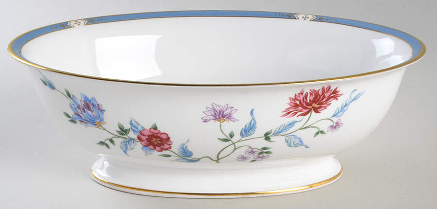 Saxon Flowers 9" Oval Vegetable Bowl by Lenox-1