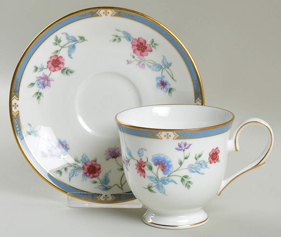 Saxon Flowers Footed Cup & Saucer Set by Lenox-1