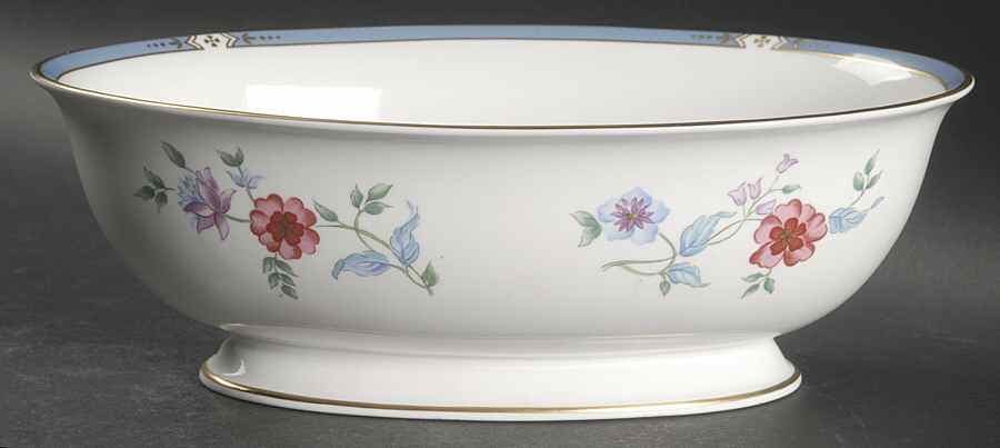 Saxon Flowers 9" Oval Vegetable Bowl by Lenox-1