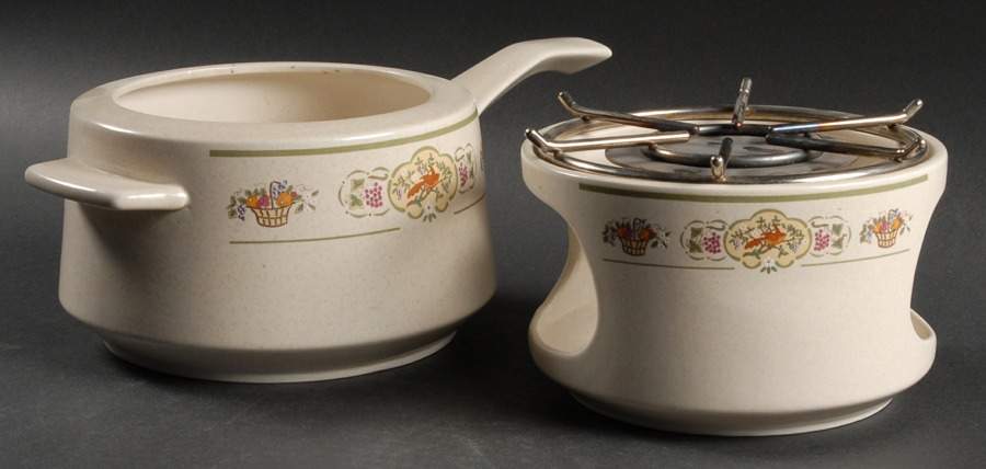 Sampler Open Fondue Pot w/Warmer Stand,Metal Rack & Burner by Lenox-1