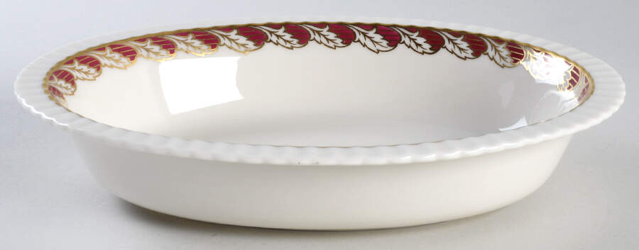 Savoy Maroon 9" Oval Vegetable Bowl by Lenox-1
