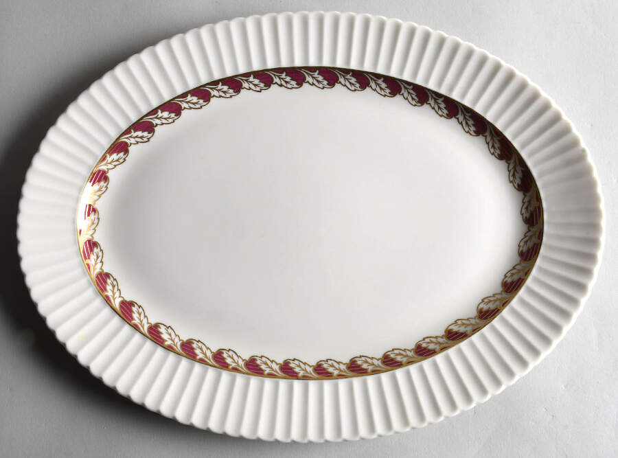 Savoy Maroon 13" Oval Serving Platter by Lenox-1