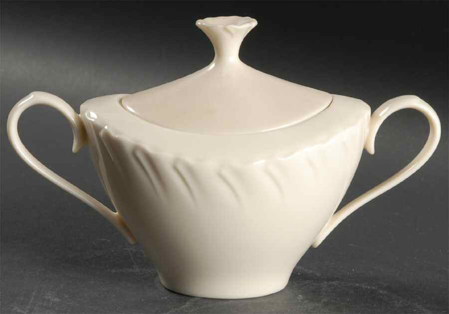 Sculpture (No Trim or Decoration) Sugar Bowl & Lid by Lenox-1