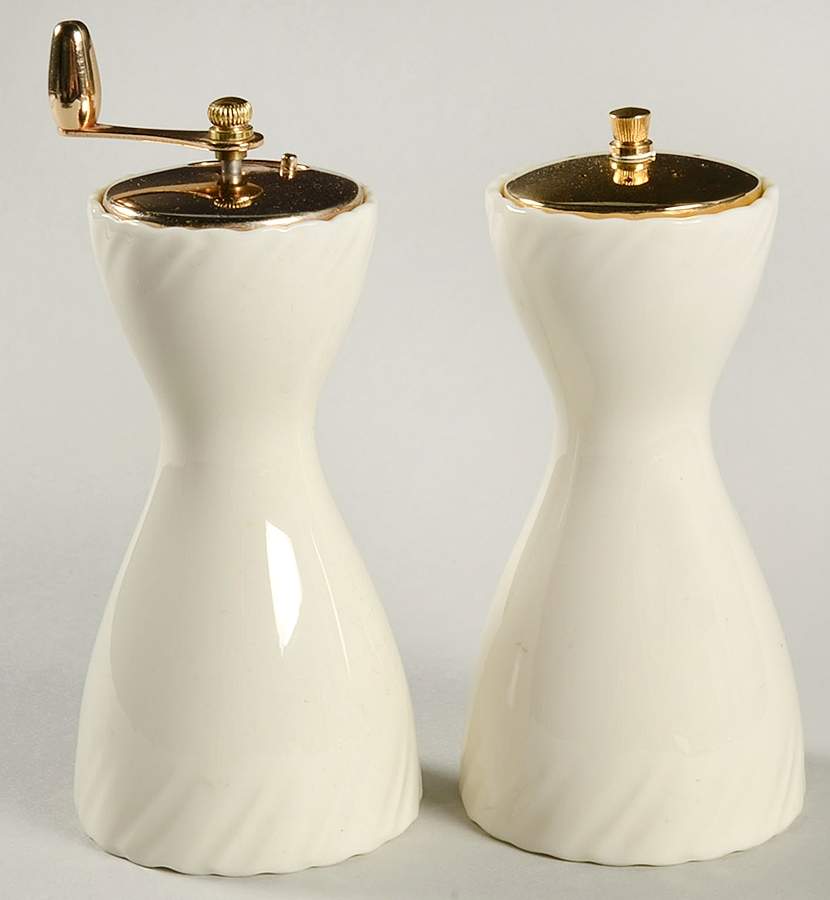 Sculpture (No Trim or Decoration) Salt Mill & Pepper Mill Set by Lenox-1