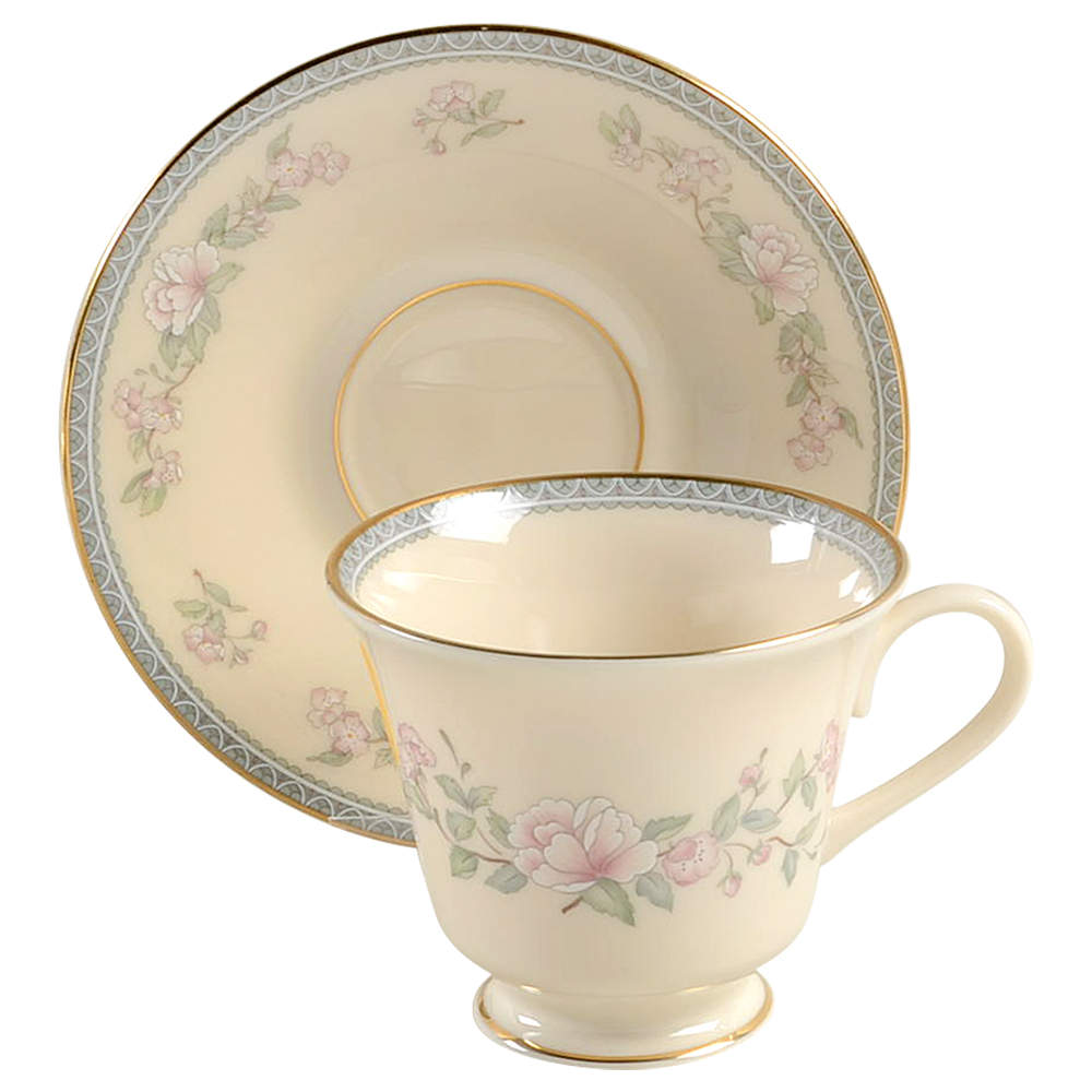 Serenade Footed Cup & Saucer Set by Lenox-1