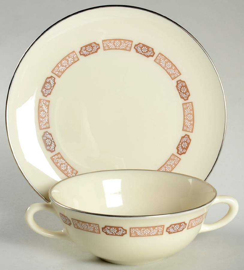 Shalimar Flat Cream Soup Bowl & Saucer Set by Lenox-1