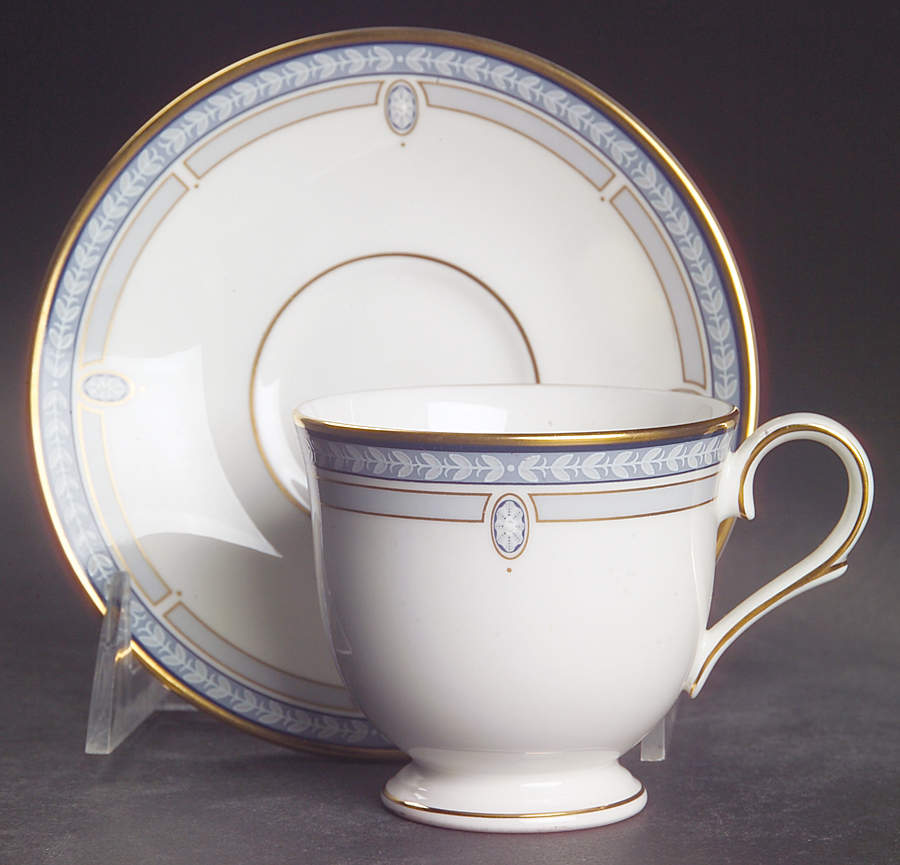 Sheraton Blue Footed Demitasse Cup & Saucer Set by Lenox-1