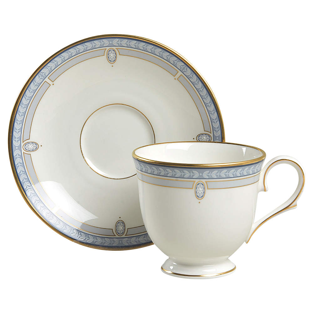 Sheraton Blue Footed Cup & Saucer Set by Lenox-1