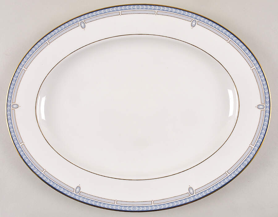 Sheraton Blue 16" Oval Serving Platter by Lenox-1