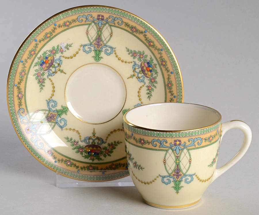 Sheraton Ivory Flat Demitasse Cup & Saucer Set by Lenox-1