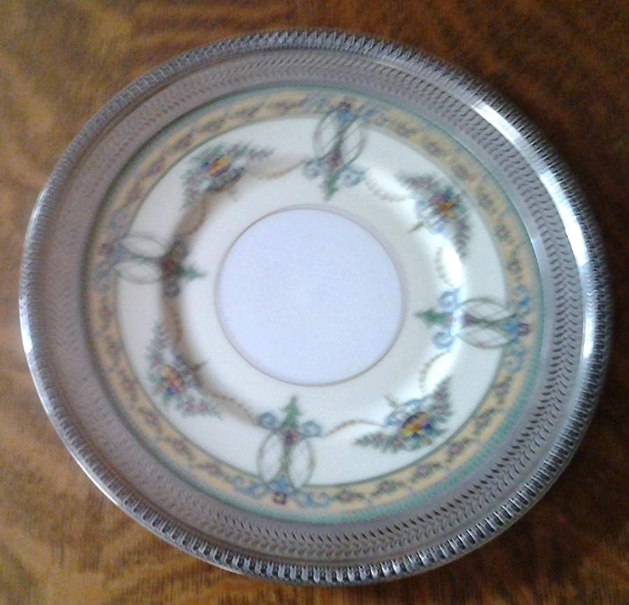 Sheraton Ivory Salad Plate with Sterling Rim by Lenox-1