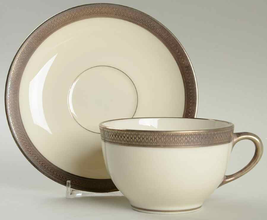 Lowell Platinum Flat Cup & Saucer Set by Lenox-1