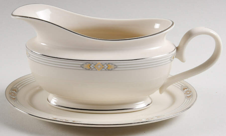Silver Springs Gravy Boat & Underplate/Relish by Lenox-1