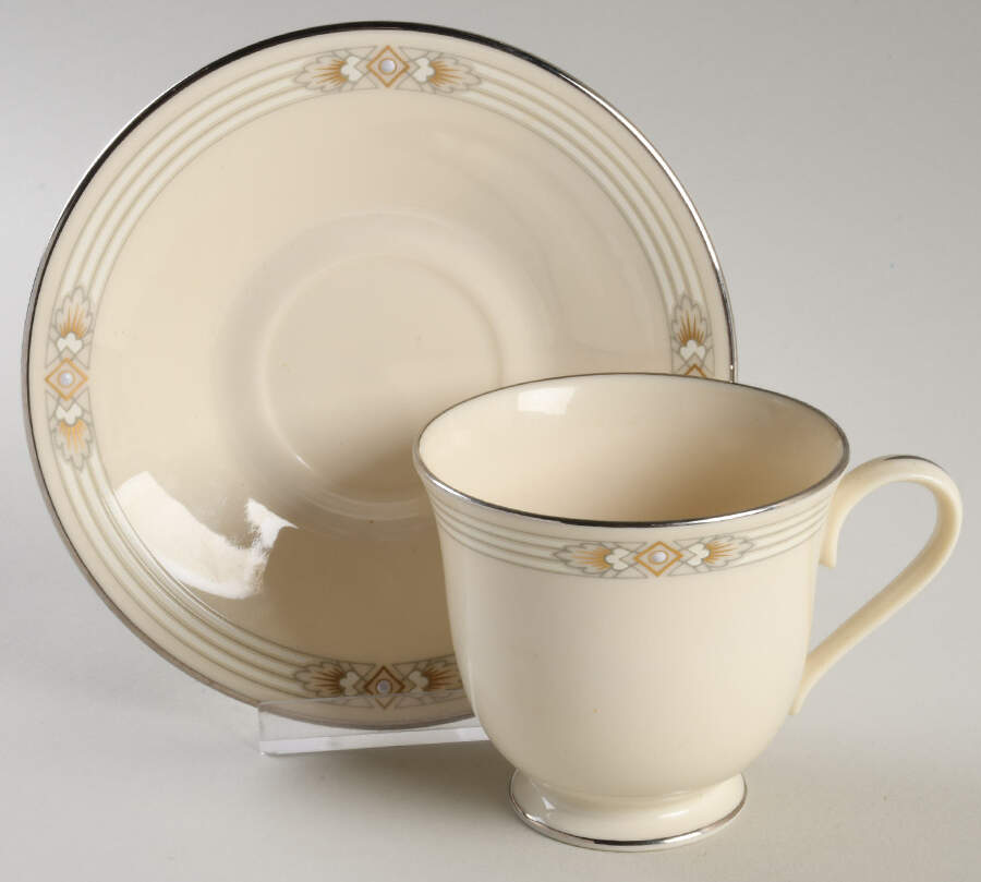 Silver Springs Footed Cup & Saucer Set by Lenox-1