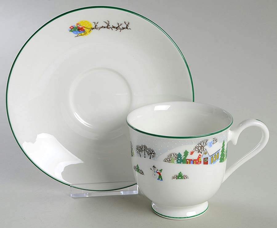Sleighride Footed Cup & Saucer Set by Lenox-1