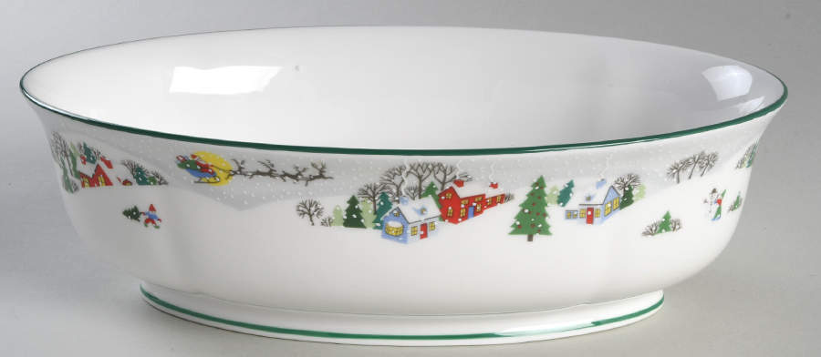 Sleighride 10" Oval Vegetable Bowl by Lenox-1