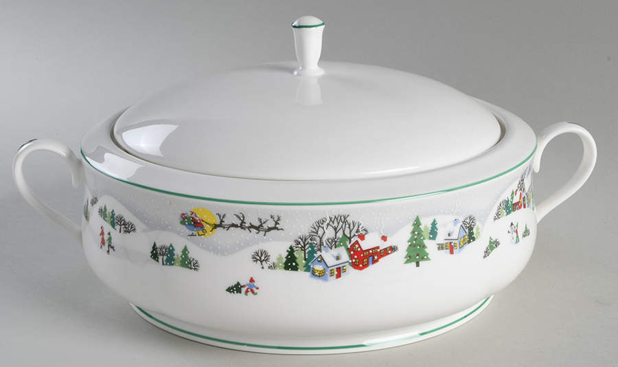 Sleighride Round Covered Vegetable by Lenox-1