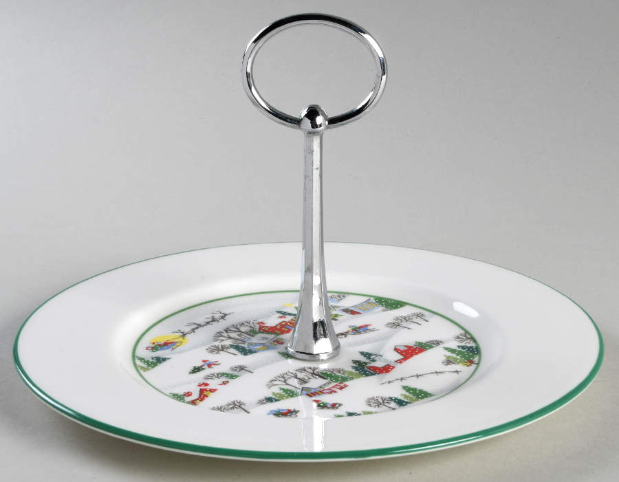Sleighride Round Serving Plate with Handle (Sp) by Lenox-1