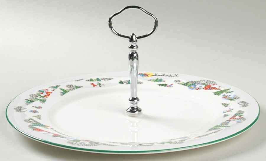 Sleighride Round Serving Plate with Handle (DP) by Lenox-1