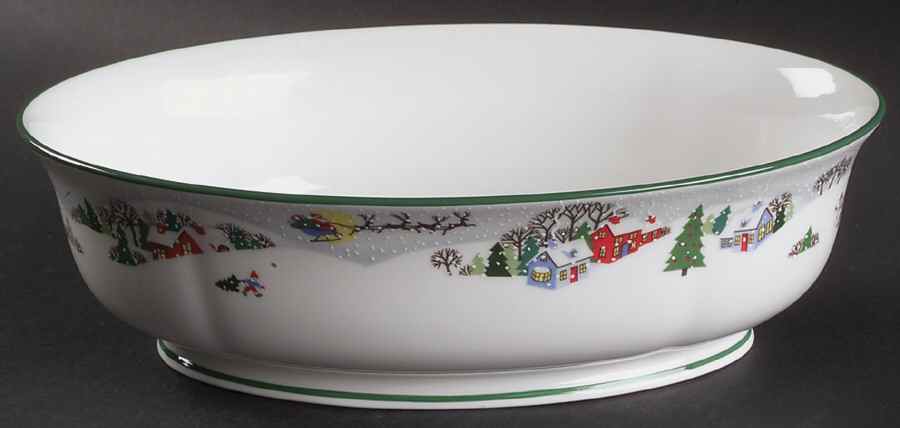 Sleighride 10" Oval Vegetable Bowl by Lenox-1