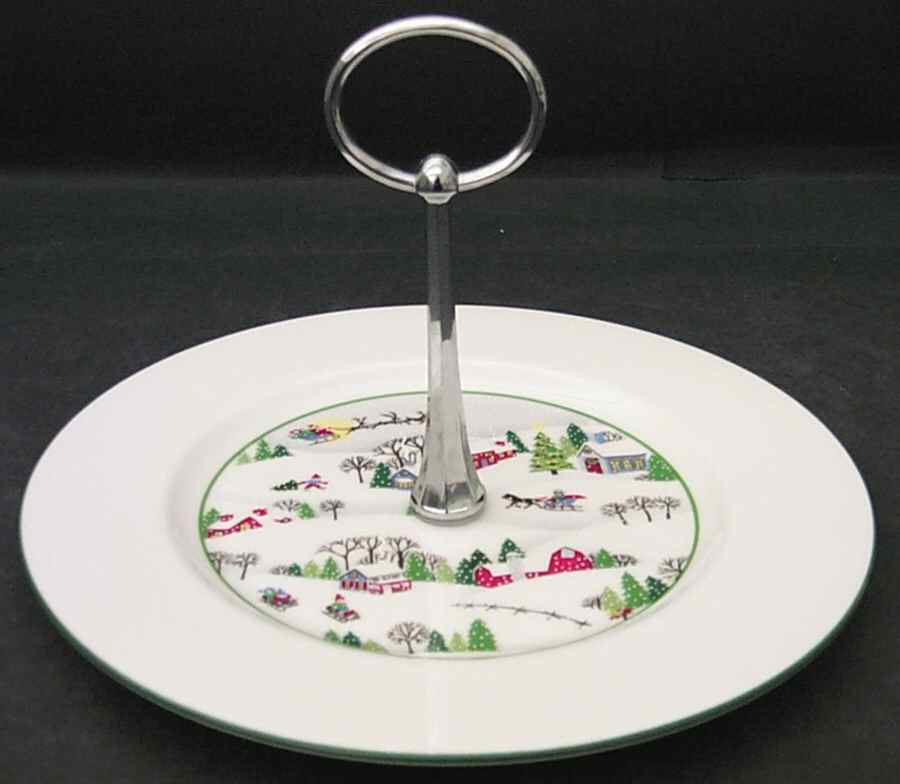 Sleighride Round Serving Plate with Handle (SP) by Lenox-1