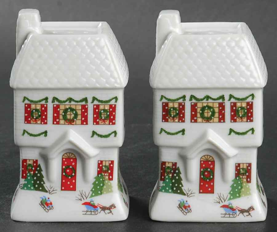 Sleighride House Figural Salt & Pepper Set by Lenox-1