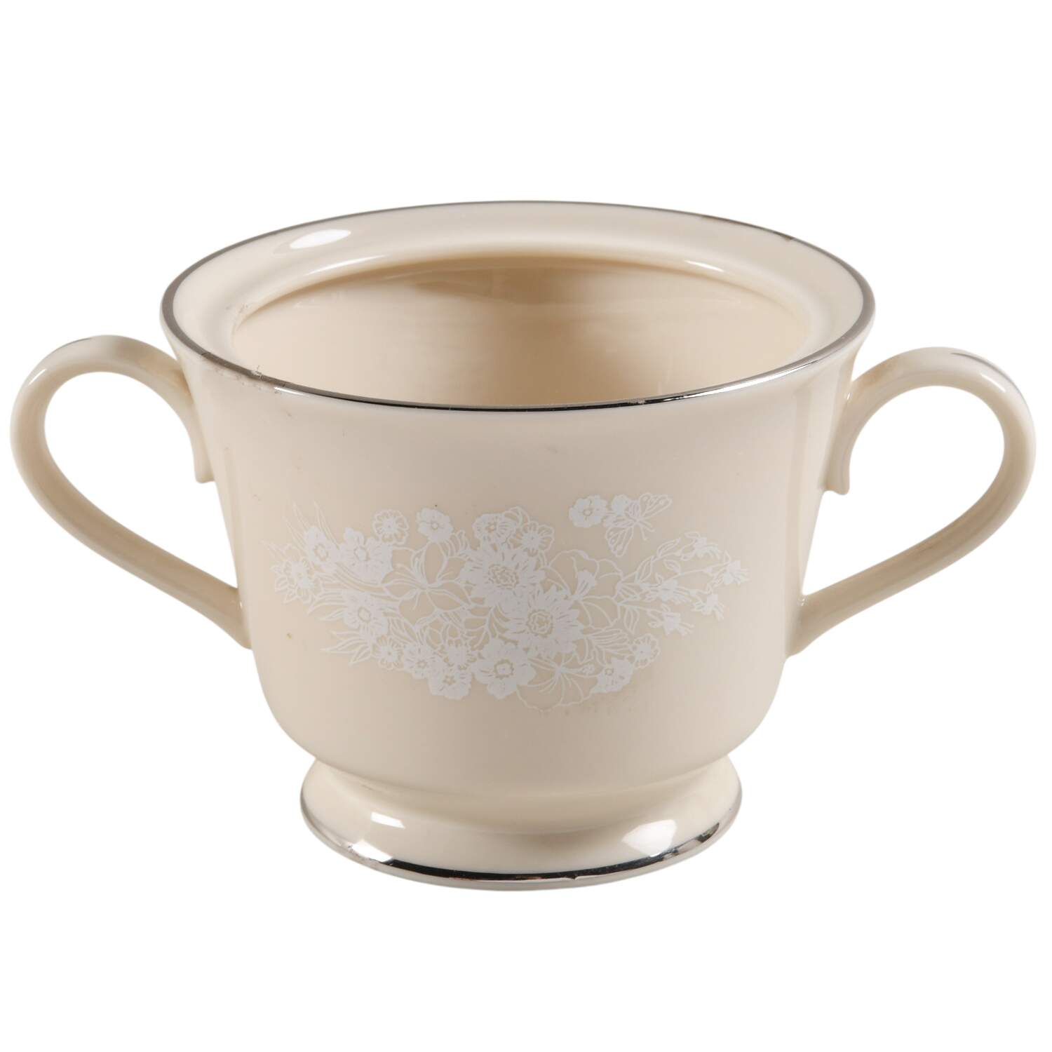 Snow Flower Sugar Bowl No Lid by Lenox-1