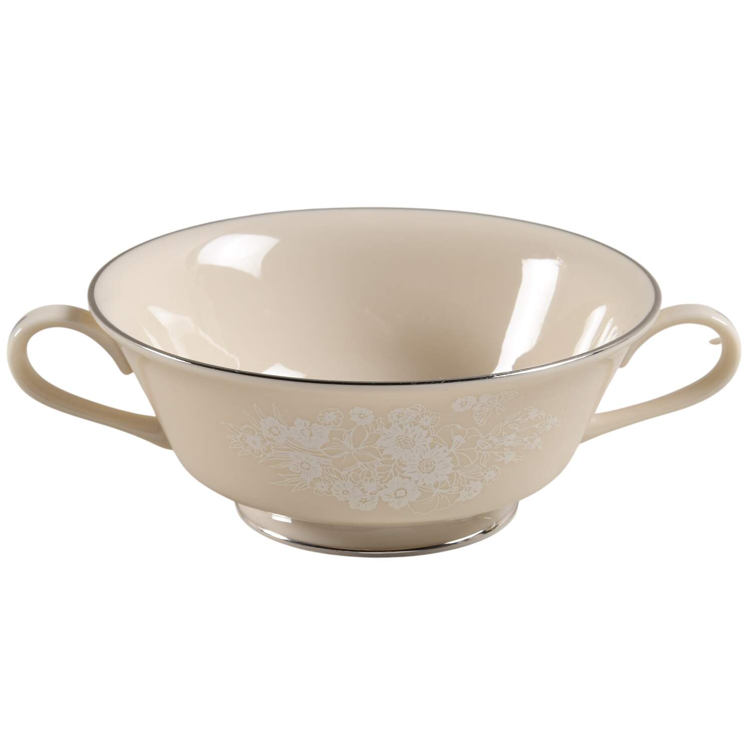 Snow Flower Footed Cream Soup Bowl by Lenox-1