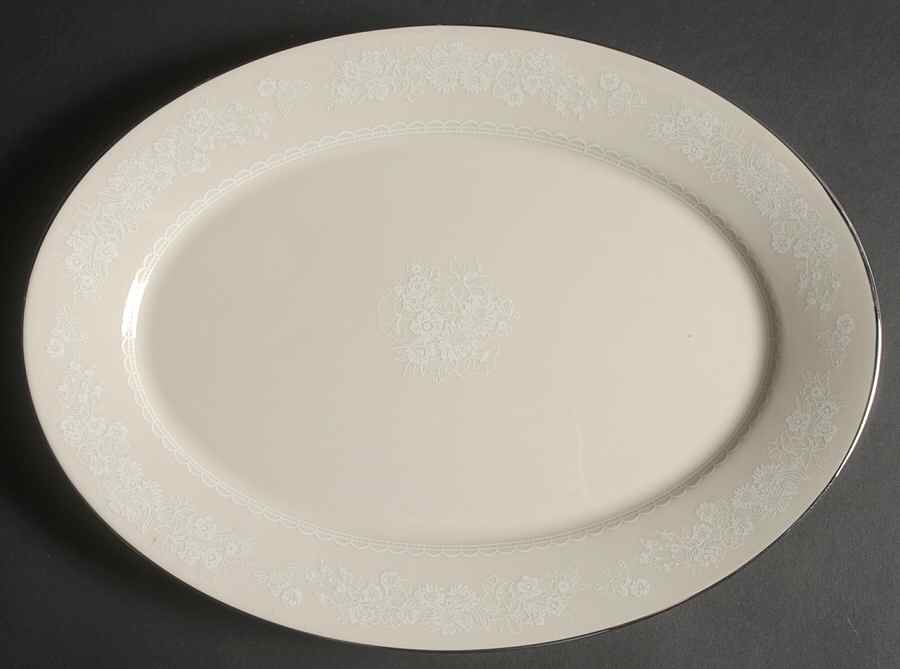 Snow Flower 13" Oval Serving Platter by Lenox-1