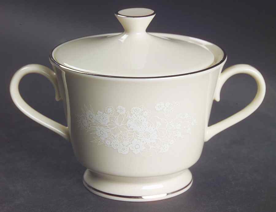 Snow Flower Sugar Bowl & Lid by Lenox-1