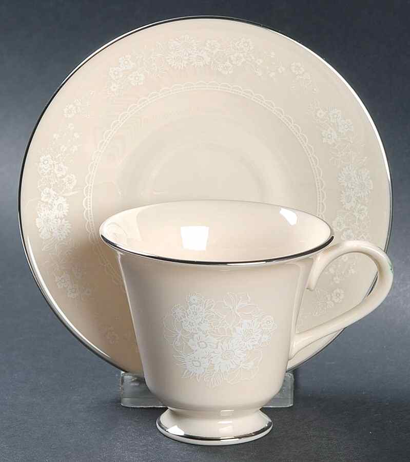 Snow Flower Footed Demitasse Cup & Saucer Set by Lenox-1