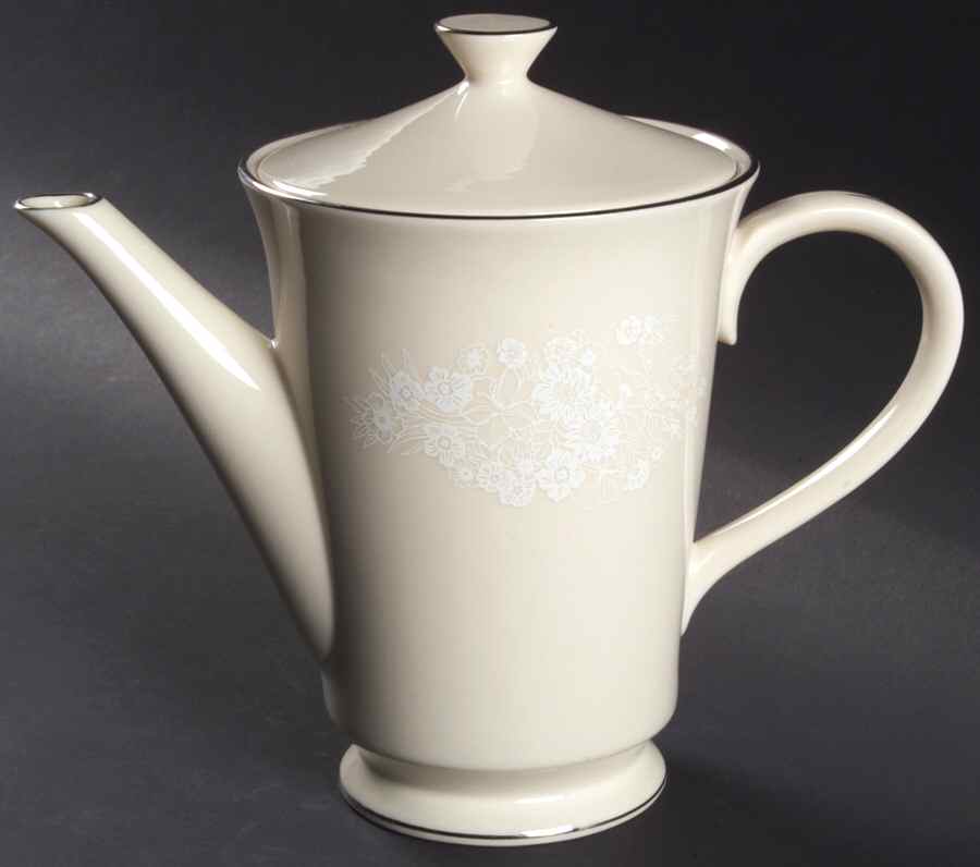 Snow Flower Tea/Coffee Pot & Lid by Lenox-1