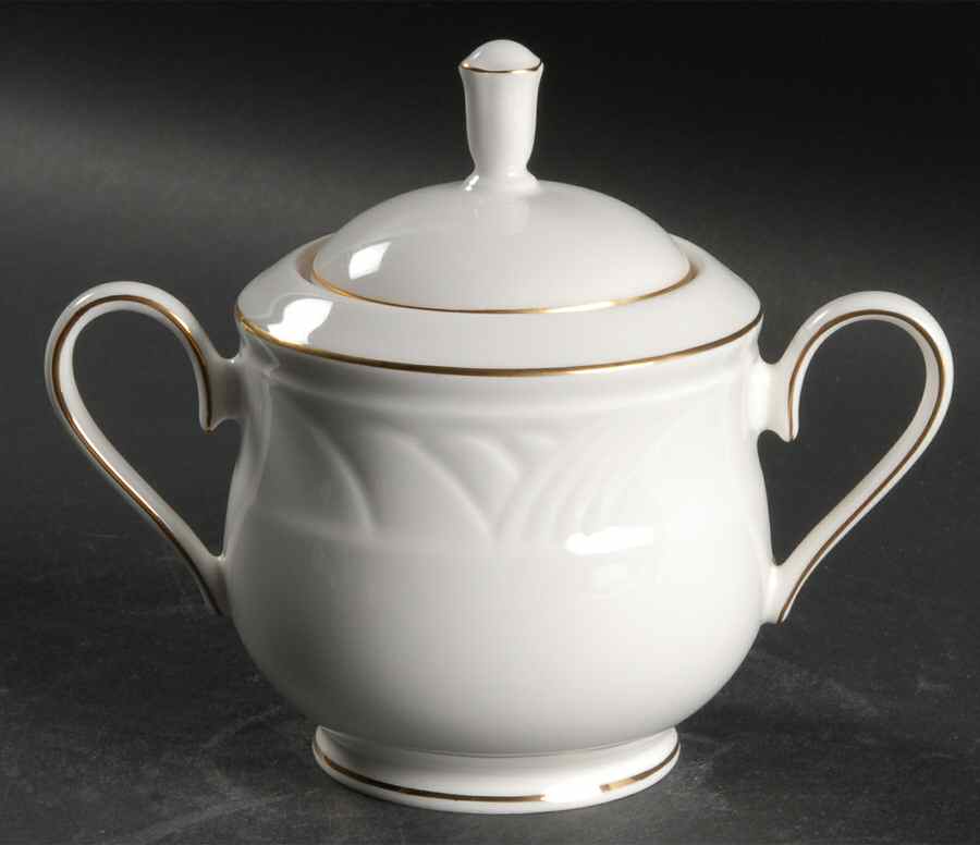 Snowdrift Gold Sugar Bowl & Lid by Lenox-1