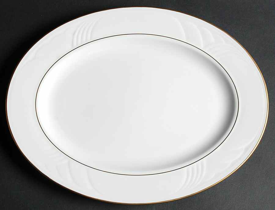 Snowdrift Gold 13" Oval Serving Platter by Lenox-1