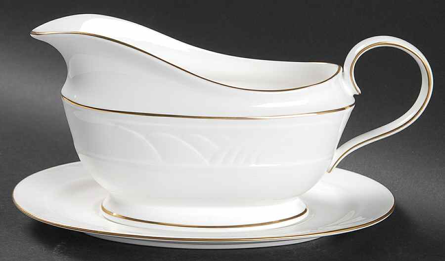 Snowdrift Gold Gravy Boat & Underplate by Lenox-1