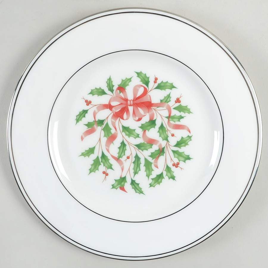 Snow Holly Platinum Accent Salad Plate by Lenox-1