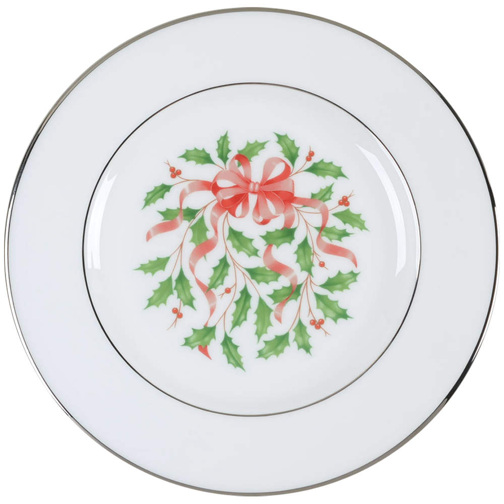 Snow Holly Platinum Accent Salad Plate by Lenox-1