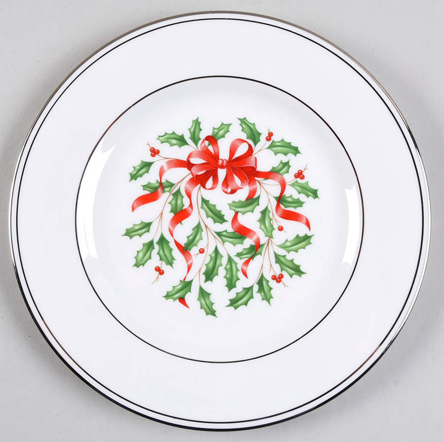 Snow Holly Platinum Accent Salad Plate by Lenox-1