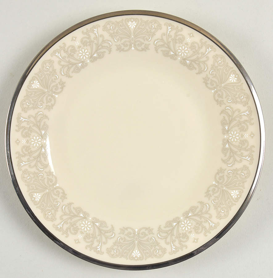 Snow Lily Footed Cream Soup & Dessert Plate/Saucer Set by Lenox-1