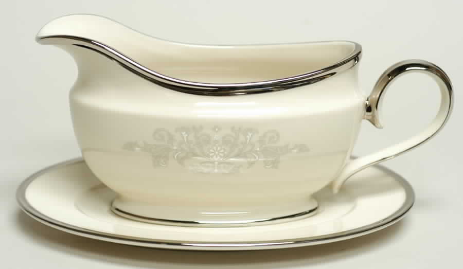 Snow Lily Gravy Boat & Underplate by Lenox-1