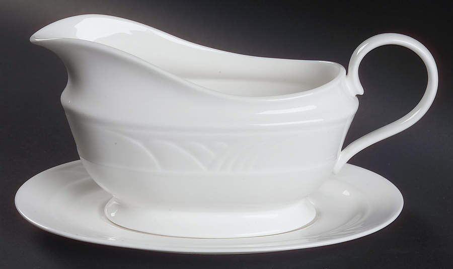 Snowdrift Gravy Boat & Underplate by Lenox-1