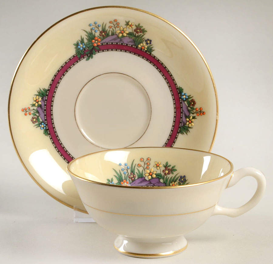 Southern Gardens Footed Cup & Saucer Set by Lenox-1