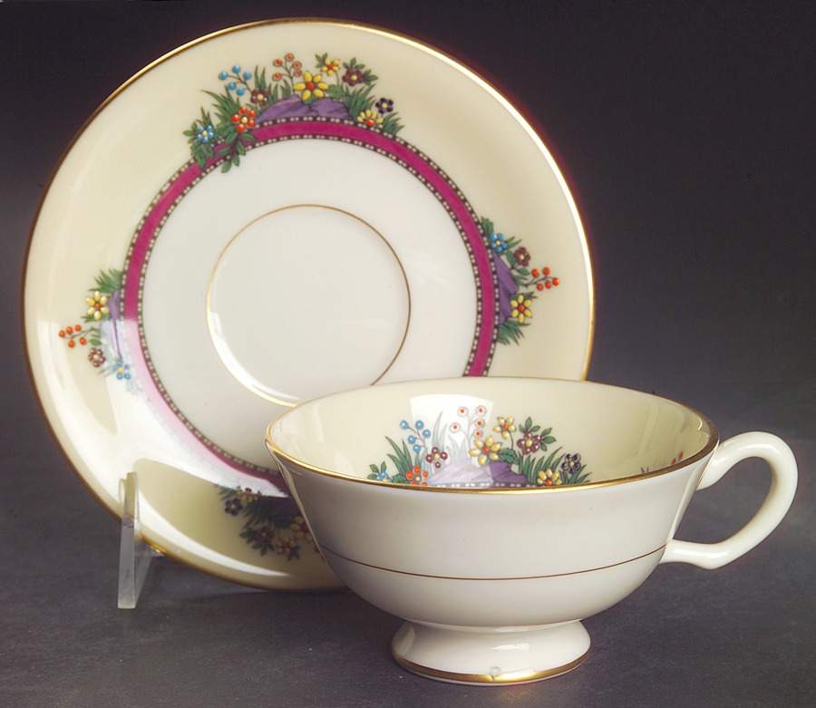 Southern Gardens Footed Cup & Saucer Set by Lenox-1