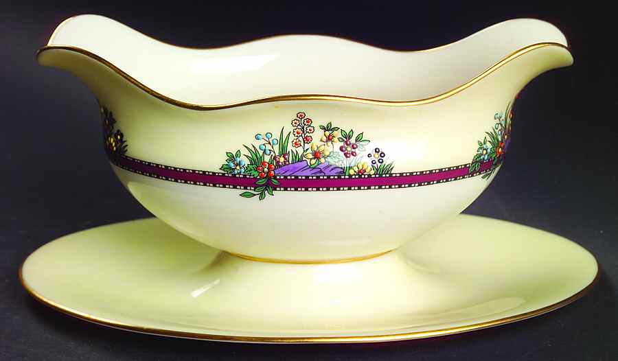 Southern Gardens Gravy Boat with Attached Underplate by Lenox-1